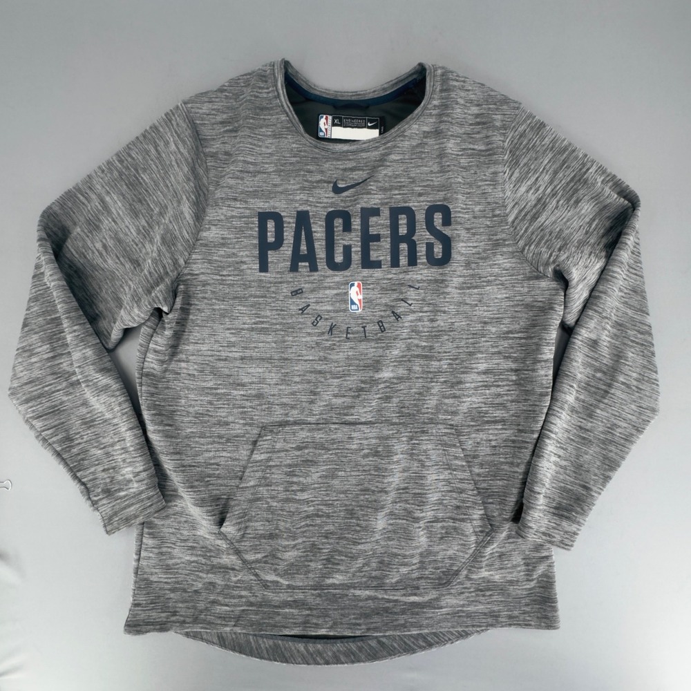 Nike Indiana Pacers NBA Authentics Sweatshirt Mens XLT Dark Grey Dri Fit EUC